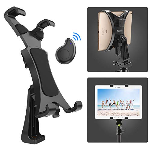 Yoassi Tripod Mount for iPad with Remote,Upgraded Universal Heavy Duty 360&deg;Rotatable Anti-Wobble iPad Tripod Mount Adapter,iPad Holder for Tripod Fit for iPad12345Mini1234Air12Pro9.7 10.5 11 12.9"