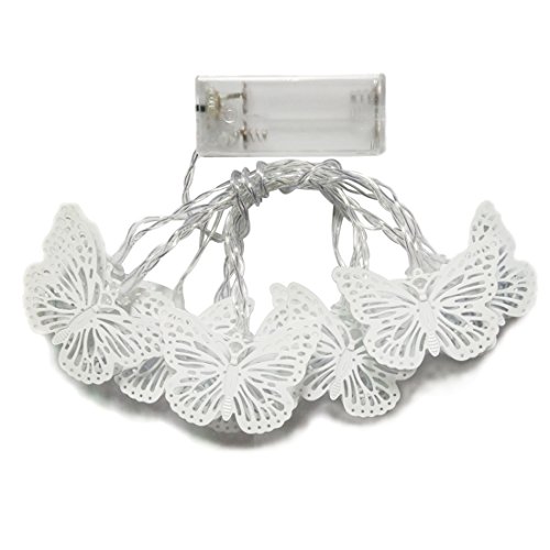 1.65M 10LEDs Metal Decorative Butterfly Shape Fairy Mood Night Light for Home Indoor Bedroom Babyroom Child Wedding Warm White