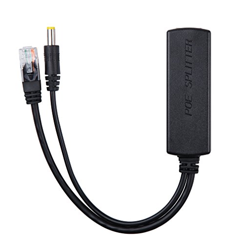 2-Pack Active PoE power over ethernet Splitter Adapter 48V to 12V, IEEE 802.3af Compliant 10/100Mbps PoE Splitter With 12V output for Surveillance Camera, ipolex