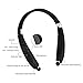[Newest Design] Wireless Bluetooth 4.1 Headset, Retractable and Foldable Neckband Style Headphones.(Black)