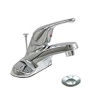 EverFlow 17344 Single Lever Bathroom Sink Faucet  - With Brass Pop Up Drain Assembly Stainless Steel Ball Control Lavatory Solid Handle