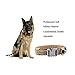 Pettom Tactical Dog Adjustable Collar Military Training Molle Nylon Dog Collar Leash With Handle Steel Buckle 1.5'' (L, Black)