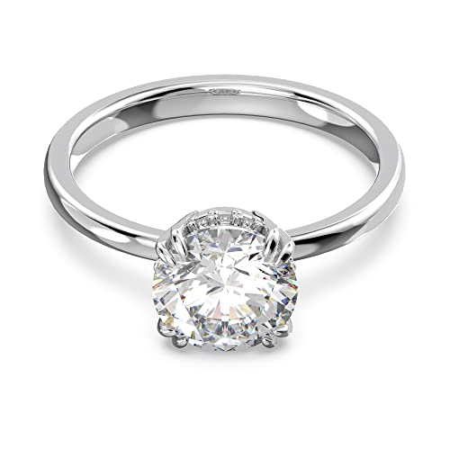 Anillo de cóctel Constella, Talla redonda, Blanco, Baño de rodio