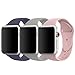 AdMaster Compatible for Apple Watch Band 42mm, Soft Silicone Sport Strap for iWatch Apple Watch Series 1/ Series 2/ Series 3, M/L Size (Midnight Blue/Pebble/Pink Sand)