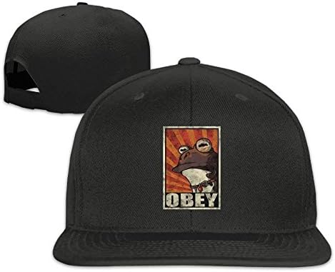 Funny Frog Obey Hypnotoad Flat Bill Snapback Adjustable Camper Cap Hat Natural