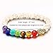 CLÉMENT & HILTON 7 Chakras 8mm Lava Rock Stone Anxiety Bracelet Essential Oil Diffuser Stone Yoga Beads Bracelets Meditation Relax Healing Aromatherapy Bangle for Men Wonmen Kids