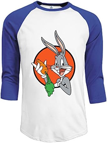 Men's Bugs Bunny Cotton 3/4 Sleeve Raglan Shirts RoyalBlue XX-Large