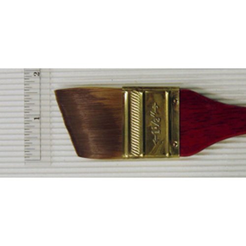 Princeton Heritage, Golden Taklon Brush for Watercolor & Acrylic, Series 4050 Angular Flat Wash Synthetic Sable, Size 1.5 inch