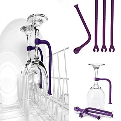 Tether Stemware Saver flexible dishwasher 4 sets for Wine Glass Dishwasher Holder (4) - Thumbnail 5