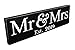 Craftwize Mr and Mrs Sign - Black, 14 x 4.25 x 0.8 inches, Wooden Wedding Decorative Sign, Rustic, Love Theme