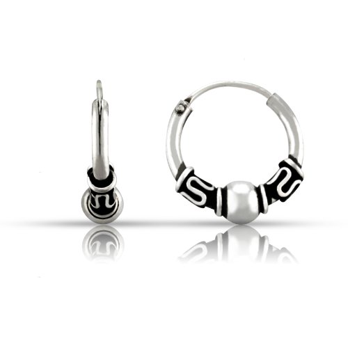 WithLoveSilver 925 Sterling Silver Teeny Bali Hoop Earrings
