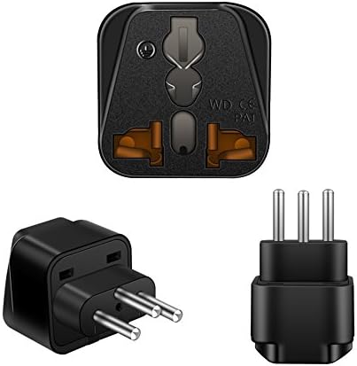 SyncTed Plug Adapter Standard Type J x 3 Pack, Power Plug Adapter USA to Jordan, Liechtenstein, Madagascar, Maldives, Rwanda, Switzerland among others