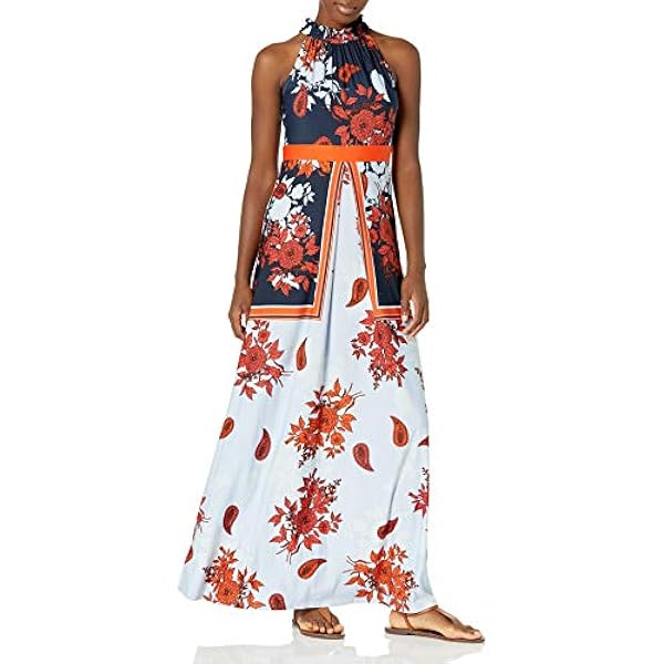 Gabby Skye レディース モックネック 花柄プリント Dty マキシドレス