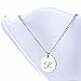 AOLO Letter Charm Pendant Necklace Disc Initial K Necklace