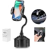 MQOUNY Cup Holder Phone Mount,Long Arm Cell Phone Cup Car Phone Holder &amp; Air Vent Car Phone Mount Compatible for iPhone XR/XS/XS Max/X/8/8 Plus, Samsung S10/S10e/S9+/8/8 and More (Gray)