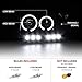 VIPMOTOZ [For 2002-2005 Compatible with Dodge RAM 1500 2500 3500] LED Halo Ring Black Projector Headlight Headlamp Assembly, Driver & Passenger Side