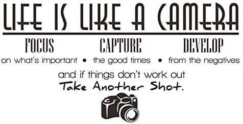1Pc Life is Like a Camera Wall Sticker Wallpaper Art Decals Quote Vinyl Room Decal Home Decor Interior Designwholesale Creative Style A10
