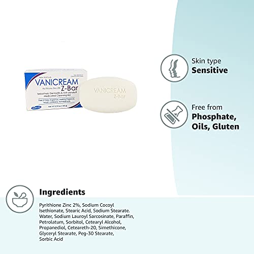 Vanicream ZBar Medicated Cleansing Bar for Sensitive Skin Maximum