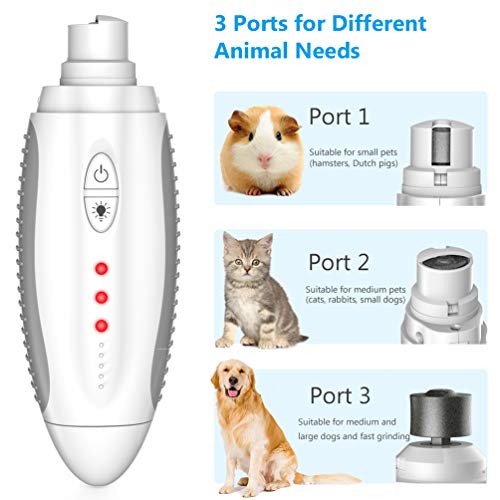 Petacc Pet Nail Grinder Electric Paw Trimmer Clipper Dog Nail Polisher for Small Medium Large Dogs Cats Portable & Rechargeable Gentle Painless Grooming Tools
