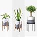10'' Plant Pot by HOMENOTE, Large Planter with Drainage Plug -White Planter Pot for Indoor Plants - Perfect Fits Mid Century Plant Stand (10 inch, Gold and Grey)