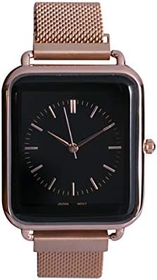 QRTZ brand Magnetic Closure Rose Gold Mesh Strap Watch - 10149