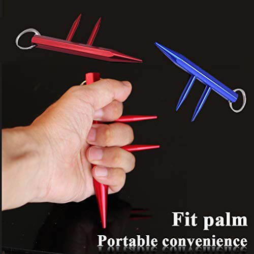 Kaiyuan Dynasty Self Defense Red & Blue Key Chain Weapons Tactiacl Tool Aluminum Safe Chain with Detachable Holder 2PC - Thumbnail 6