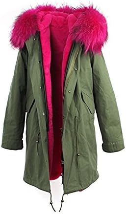 JBZYM VD79007C2 Women Hooded Parka Faux Fur Winter Warm Long Jacket Coat Detachable - Size XL