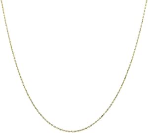 14K Gold 0.8MM Thin Rope Chain Necklace 