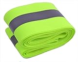 Reflective Tape Strip Sew-On Lime Green Gray Warn Caution Trim Fabric 3M