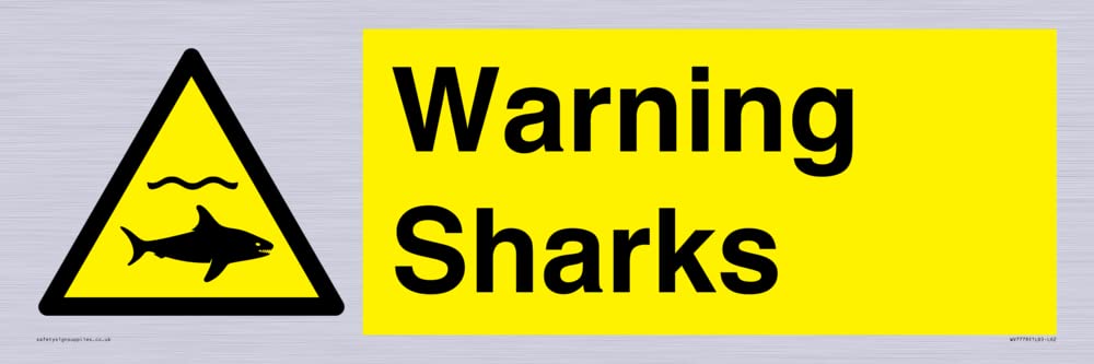 Warning sharks Sign - 600x200mm - L62