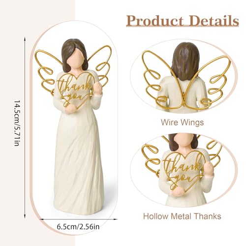 DUMING-IN Thank You Gifts for Women Teacher Gratitude Gift Best Thank You Gift for Coworker Friends Caregivers Sculpted Angel Figurines
