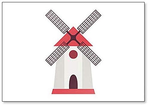 Amazon Co Jp レッド風車イラスト クラシック冷蔵庫マグネット Kitchen Housewares