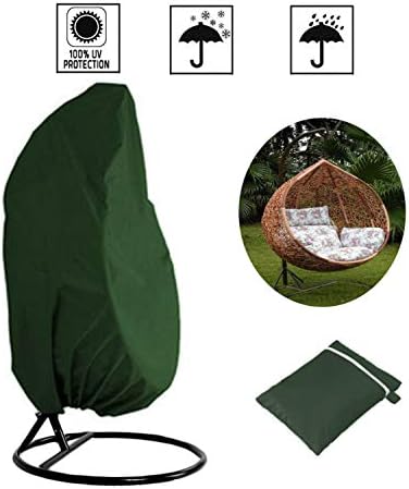Xinyanmy Patio Hanging Chair Cover Waterproof 210D Oxford Fabric with PVC Lining Swing Chair Cover Veranda Patio Egg Chair Cover with Storage Bag 190x115CM