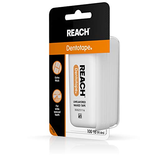 Reach Dentotape Waxed Dental Floss with Extra Wide Cleaning Surface for