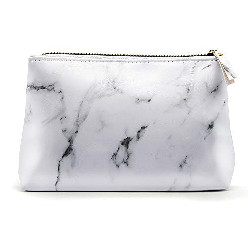 Marble Makeup Bags,LKE Cosmetic Display Cases Waterproof Marble Travel Cases Portable Makeup Bags Makeup Organizers(8.66x6.3x2.36Inches) (Marble Makeup Bags)