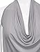 NINEXIS Women's Halter Neck Draped Front Open Back Top Silver S