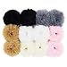 SUSULU Faux Fur Hair Bands, Set of 12 - Fluffy Fur Scrunchies for Women in 6 Colors - Warm and Comfortable Hair Accessories - Includes 2 White, 2 Gray, 2 Light Pink, 2 Black, 2 Camel, 2 Beige