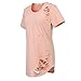 ARCITON Womens Short Sleeve Fashion Hole T-Shirt Dress Summer Tops Pink XL