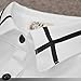Women's Fashion Elegant Strip Blouses Turn Down Collar Shirt Tops Blouse (L) White
