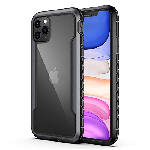 Aodh Compatible with iPhone 11 Pro Max Case, Clear iPhone 11 Pro Max Cases with Edge Shockproof Protection, TPU Protective Case for Apple iPhone 11 Pro Max 6.5 Inch (Black+Gray)