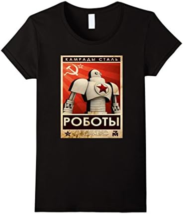 Women's Soviet Union USSR T-Shirt Russian Propaganda Posters Medium Black