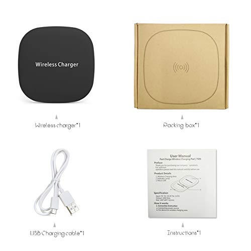 TENNBOO Wireless Charger Station Qi-Certified 7.5W Wireless Charging Compatible for iPhone Xs MAX/XR/XS/X/8/8 Plus,10W Compatible Galaxy Note 9/S9/S9 Plus/Note 8/S8,5W All Qi-Enabled Phones(Black)