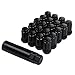 ZY WHEEL Set of 20pcs 12X1.25 Thread Size Spline Lug Nuts Nissan Suzuki Black with Key Cone Seat Closed End 35mm 1.38'' Long