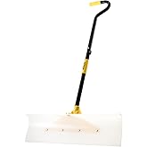 YEITSNOW Heavy Duty Snow Pusher Shovel for Driveway 30" Ergonomic Snow Removal Tool with Durable Plastic Blade with Wide Grip