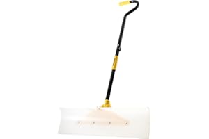 YEITSNOW Heavy Duty Snow Pusher Shovel for Driveway 30" Ergonomic Snow Removal Tool with Durable Plastic Blade with Wide Grip
