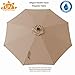 C-Hopetree 11 ft Outdoor Patio Market Umbrella with Solar LED Lights - Beige