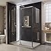 DreamLine Quatra 32 5/16 in. D x 46 5/8 in. W x 72 in. H Frameless Pivot Shower Enclosure in Brushed Nickel, SHEN-1132460-04