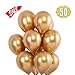 HoveBeaty Gold Balloons Chrome Shiny Metallic Latex 12 Inch Thicken Balloons 50 Pack for Wedding Party Baby Shower Christmas Birthday Carnival Party Decoration Supplies