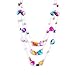 Triple Strands Blister Shell and Beaded Long Necklace Multi Color 48''