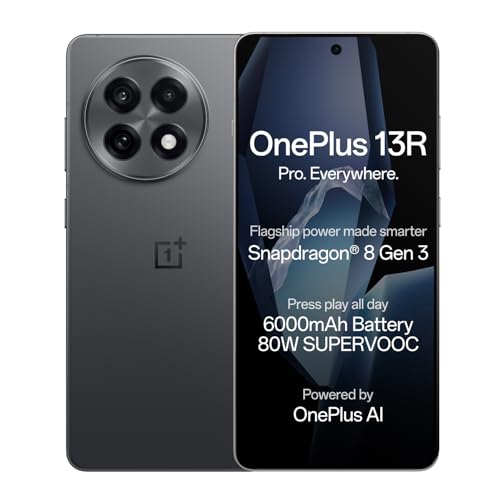 OnePlus 13R Dual SIM 256GB ROM + 12GB RAM (SOLO GSM | SIN CDMA) Smartphone 5G desbloqueado de fábrica (Nebula Noir) - Versión internacional